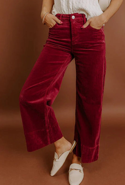 Wine velvet jeans