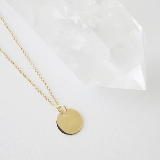 Hanging Sun Circle Disc Necklace