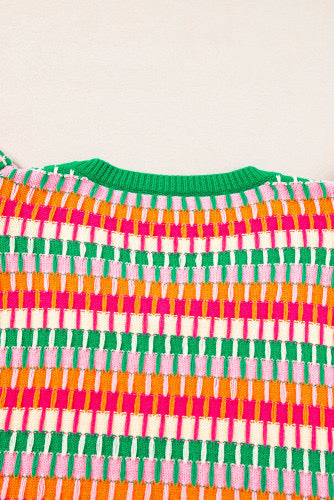 Multi color knitted sweater top