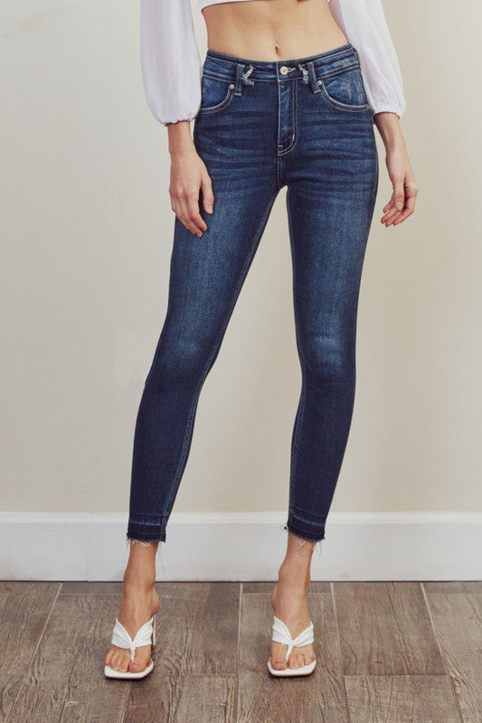 HIGH RISE ANKLE SKINNY JEANS-KC2510D