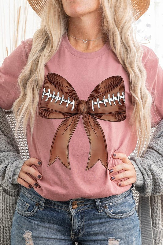 Coquette Football Bow Graphic T Shirts