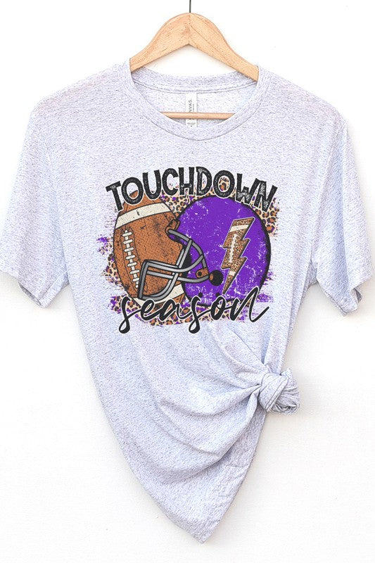 Game Day Purple Helmet Touchdown Season Tee