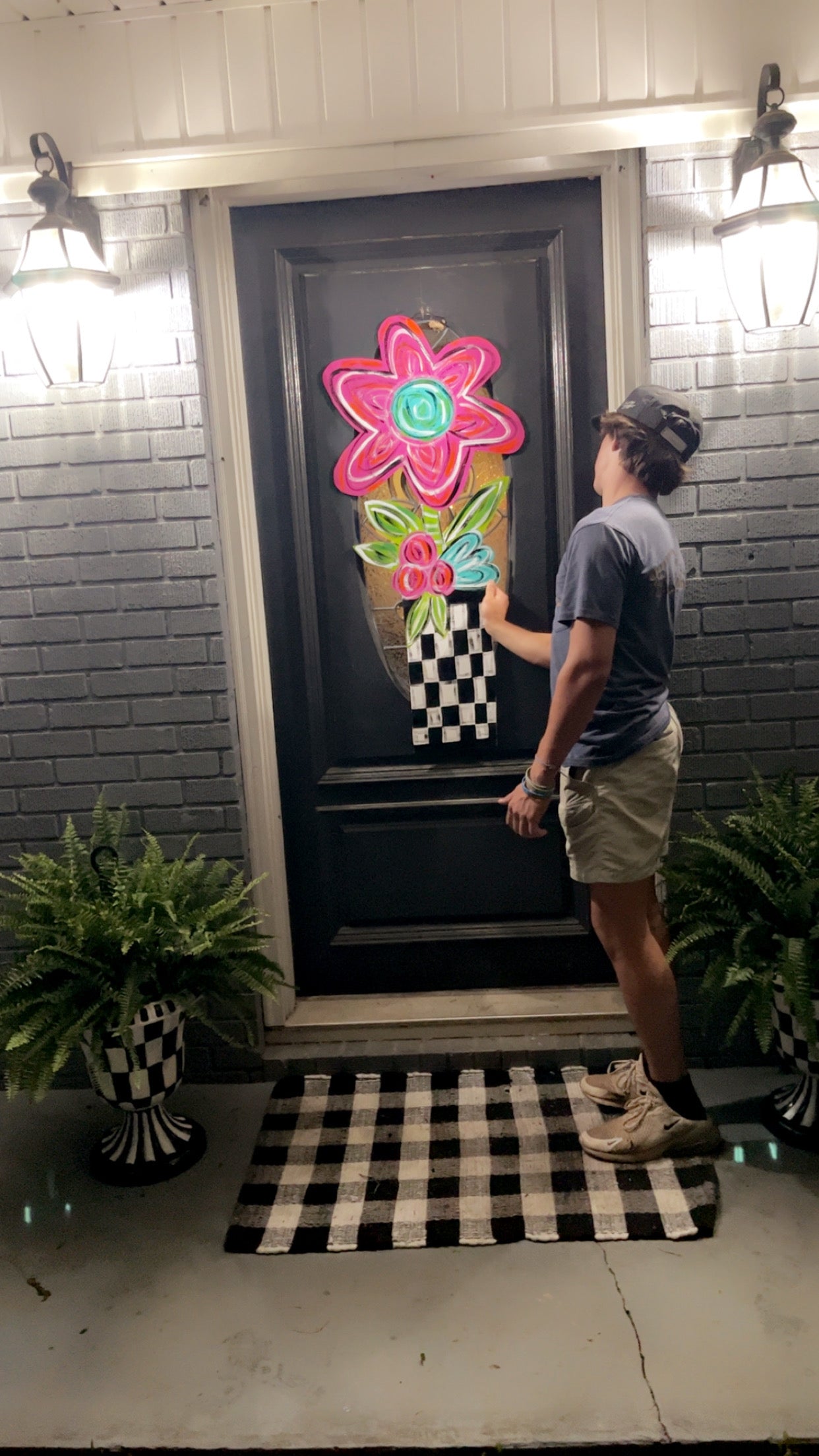 Large flower door hanger