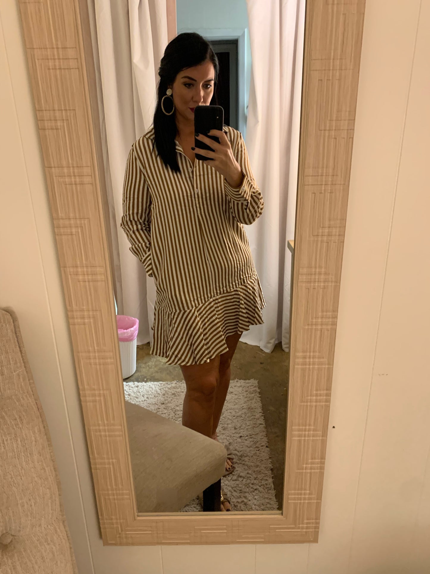 Tan /white dress