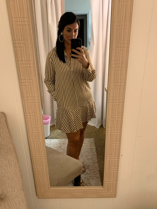Tan /white dress