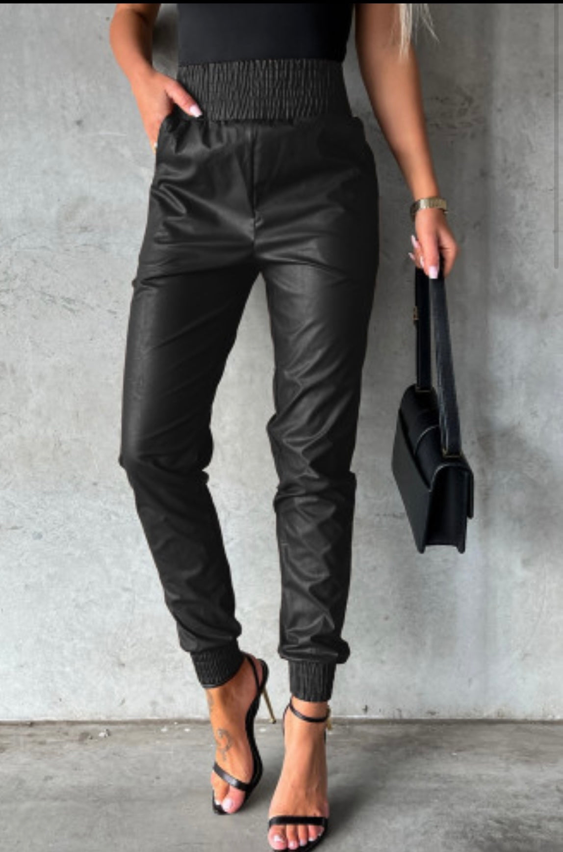 Faux leather pants
