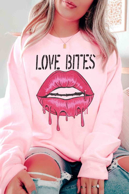 LOVE BITES LIPS Graphic Sweatshirt