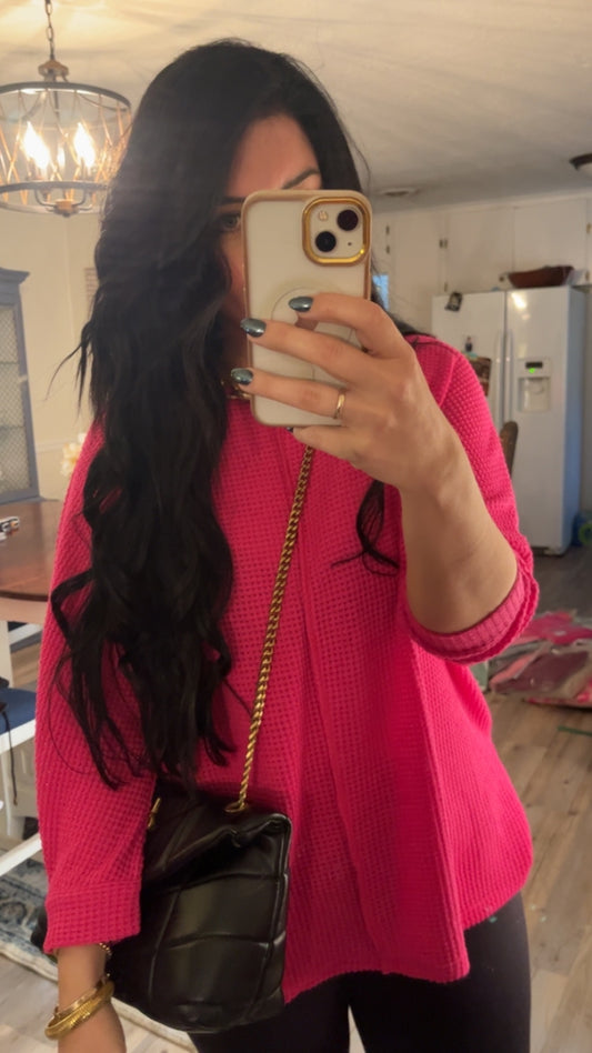 Pink ribbed top