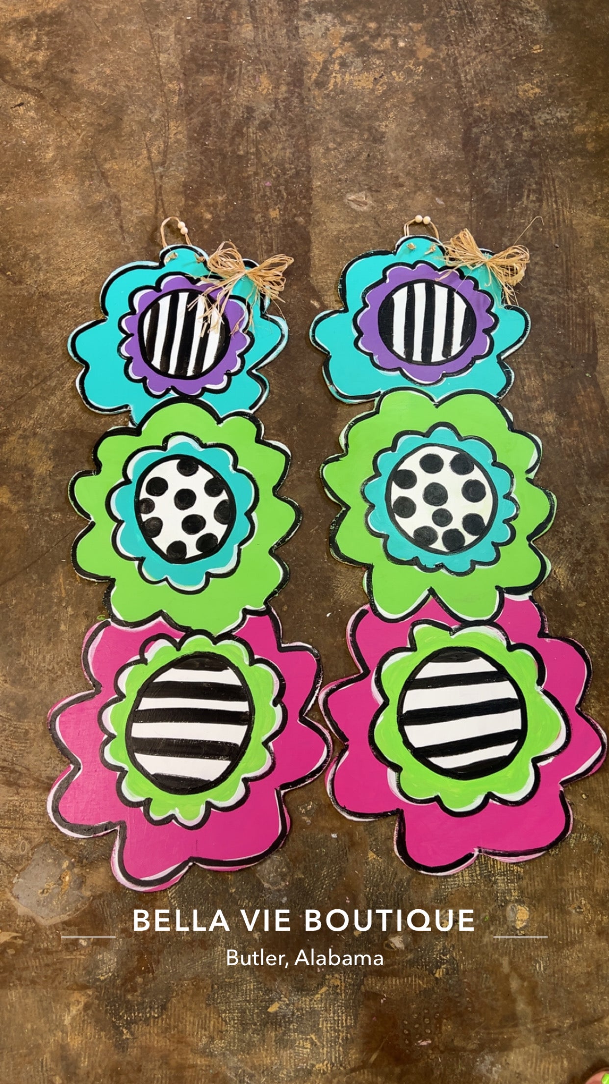 3 flower door hanger
