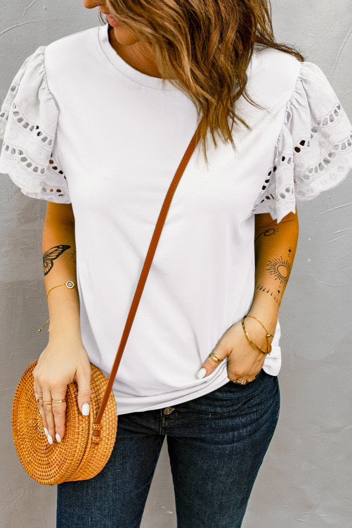 White ruffle top