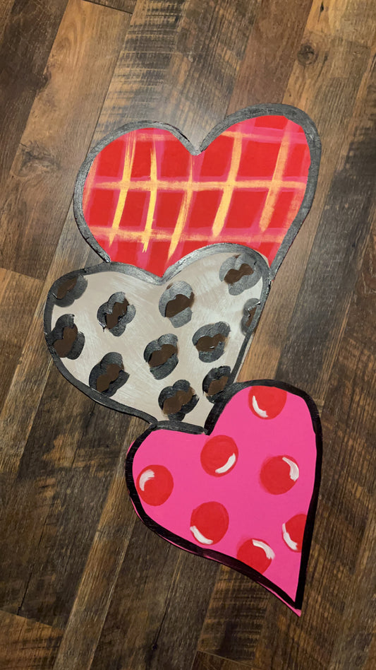 Trio leopard heart