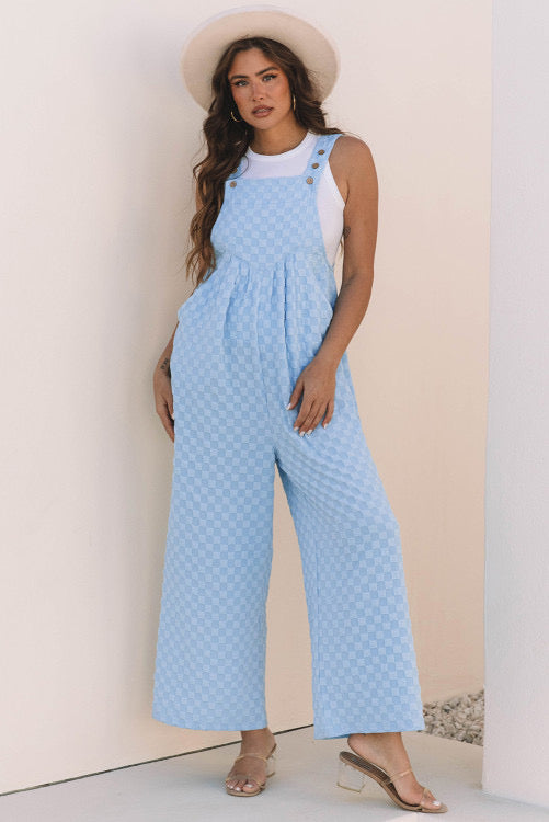 Checked pocketed high waist overall🤩🤩🤩