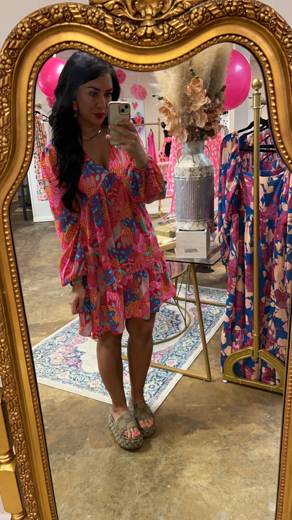 Pink flower dress