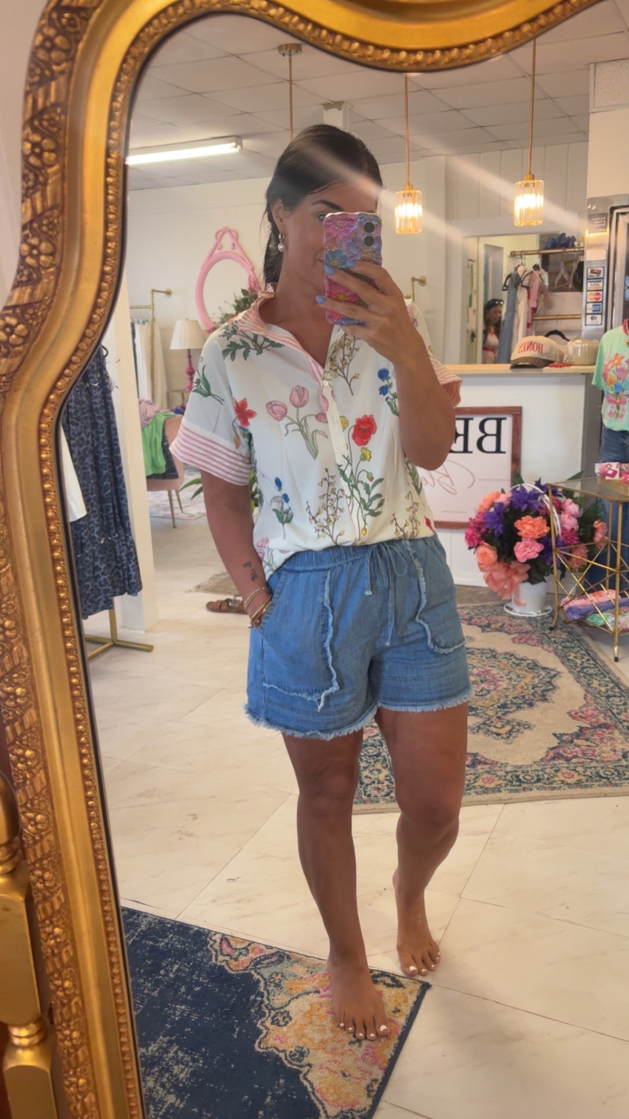 Denim shorts