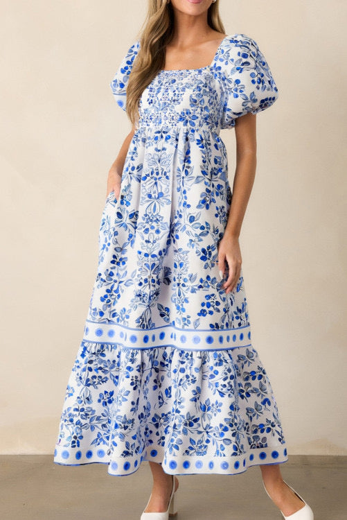 Blue willow dress maxi