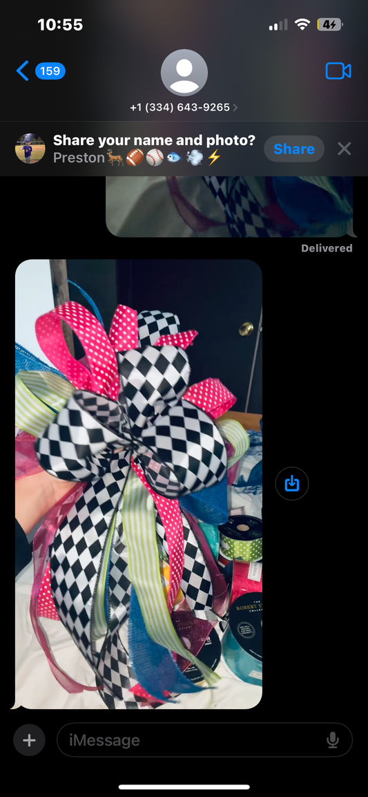 Mad hadder multi colored bow