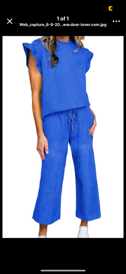 blue textured set