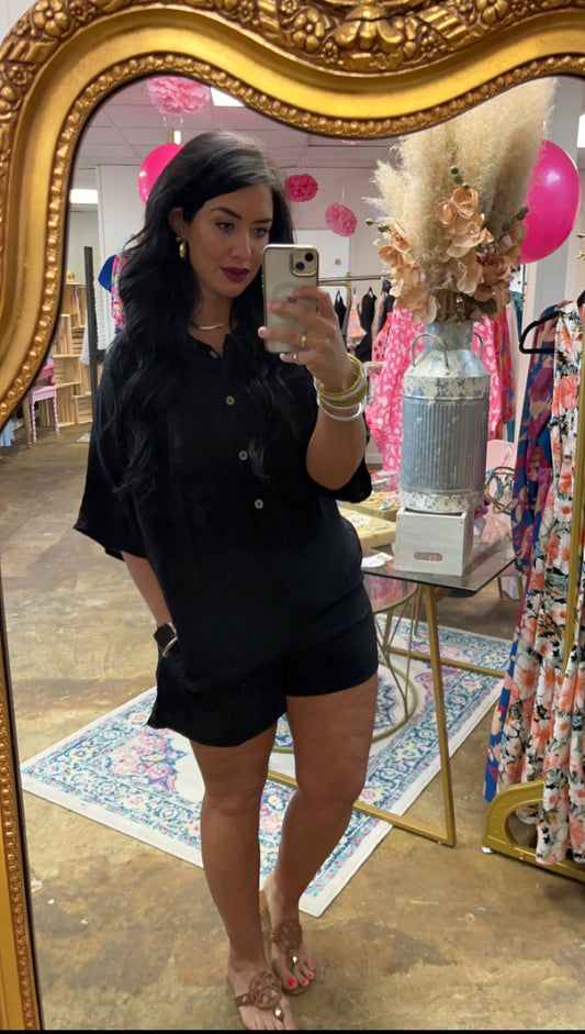 Oversized black romper