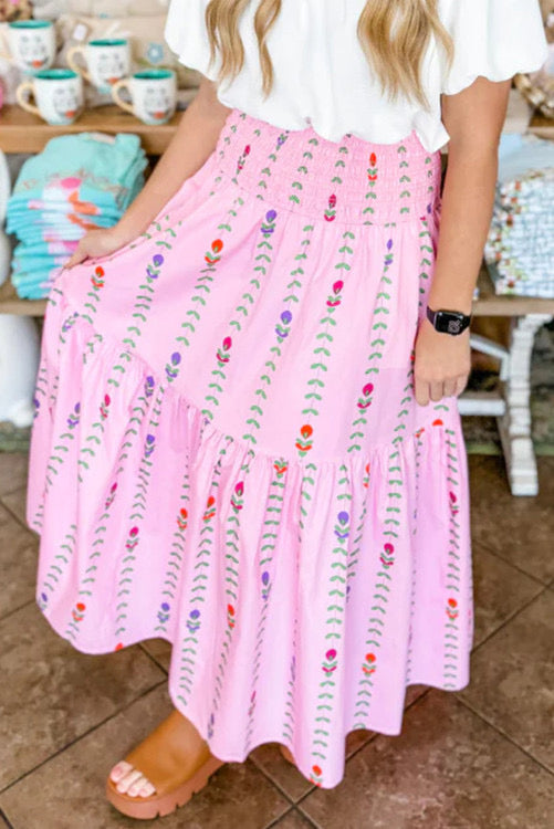 Pink maxi skirt