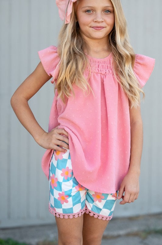 Girls retro check set