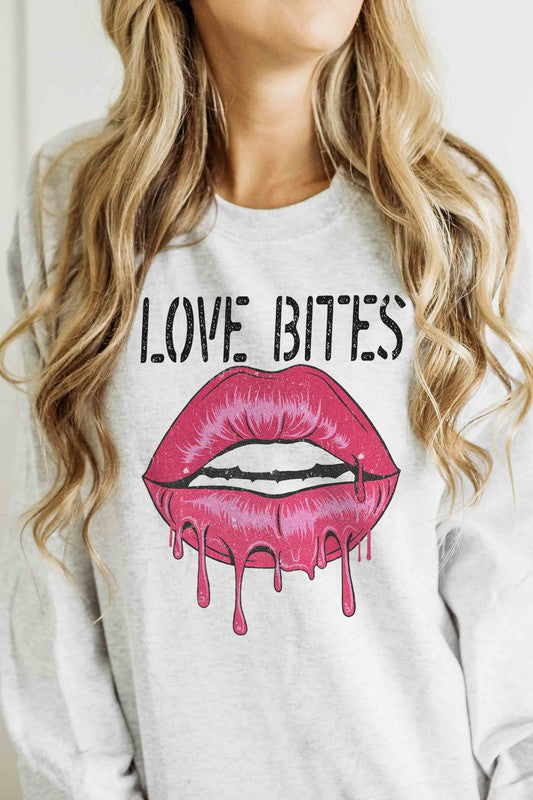 LOVE BITES LIPS Graphic Sweatshirt