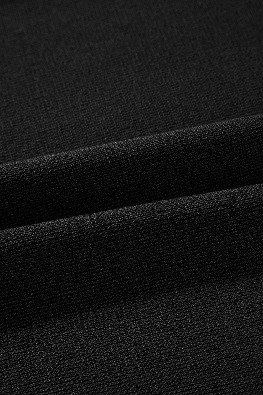 Black Contrast Trim Half Sleeve Top Drawstring Pants Loose 2pcs Sweater Suit