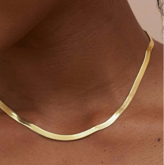 Herringbone gold chain