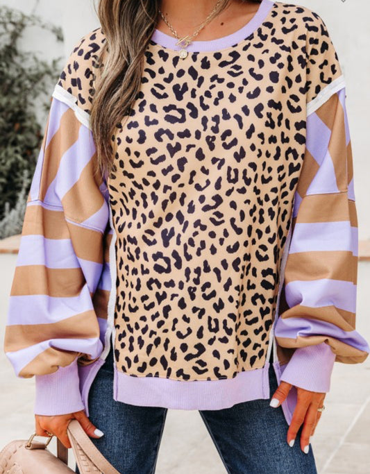 Purple leopard top