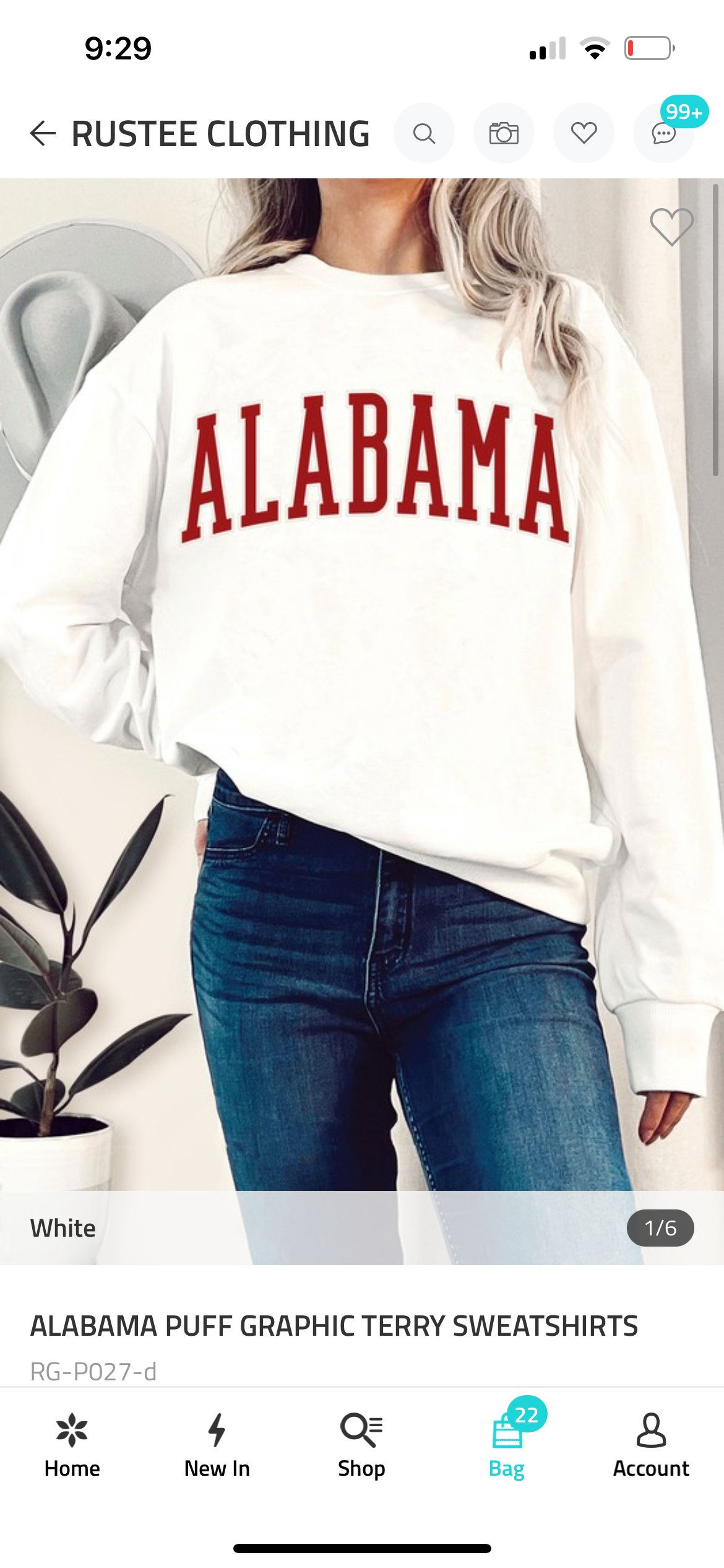 White Alabama sweatshirt