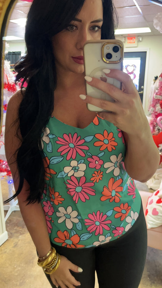 Green flower top