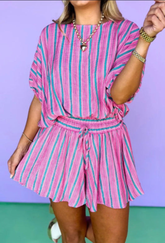 Pink stripped set