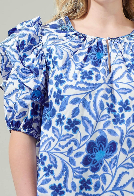 Cute classic blue top