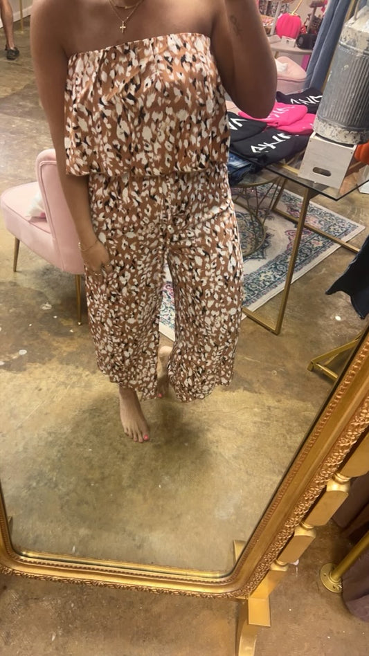 Orange shine brown romper