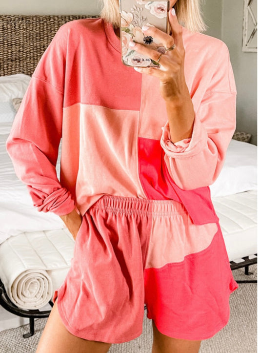 Color block pink set