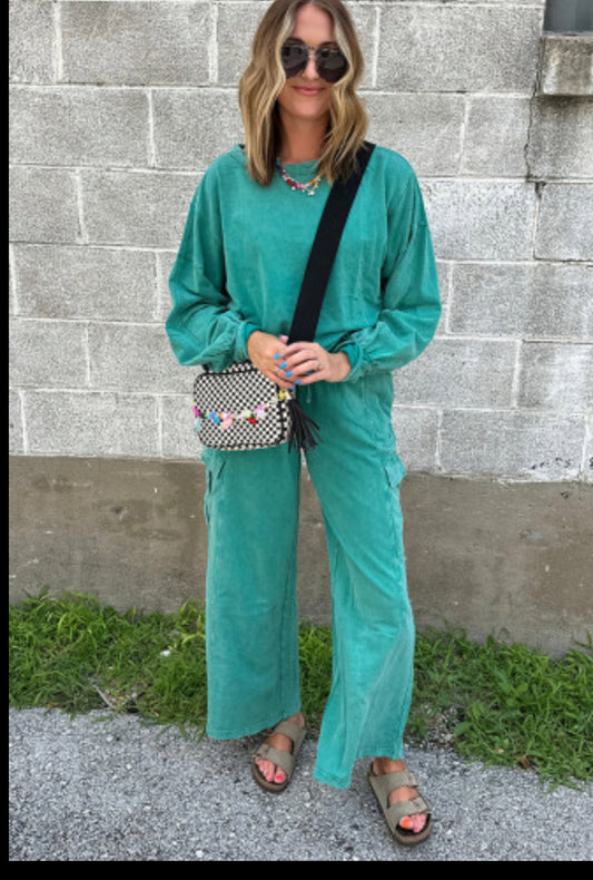 Slouchy set teal