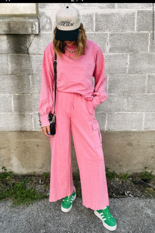 Pink slouchy lounge set