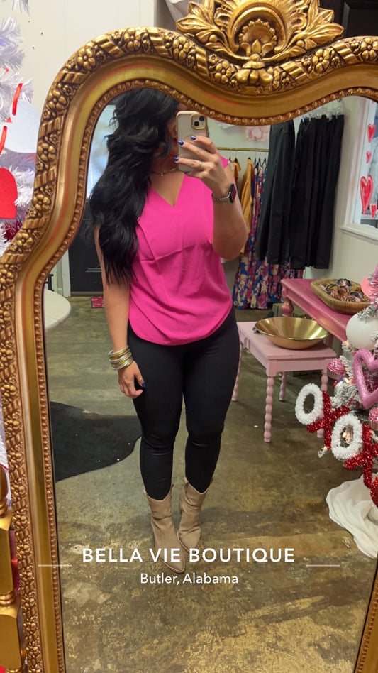 Hot pink sleeveless
