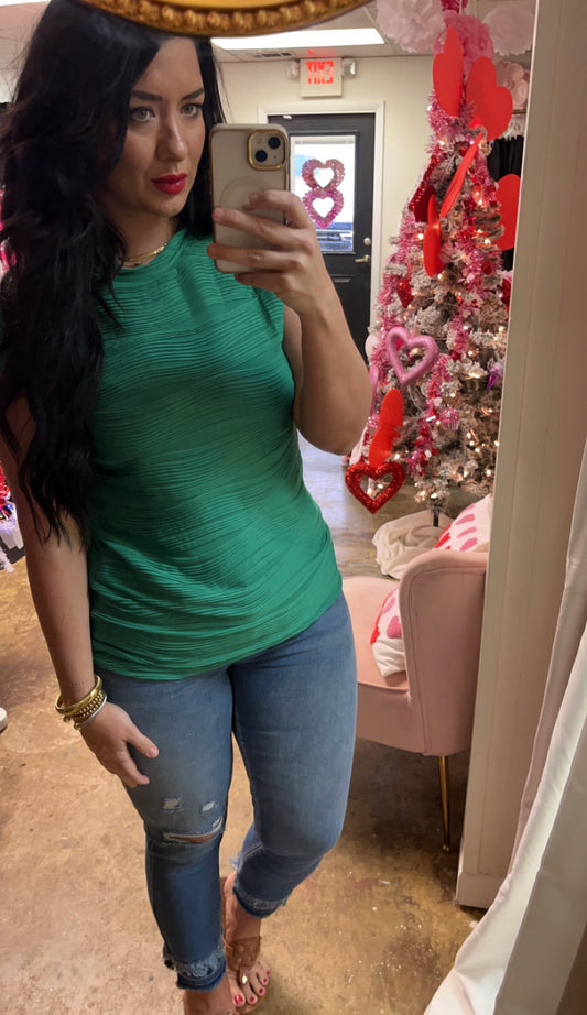 Green textured shirt