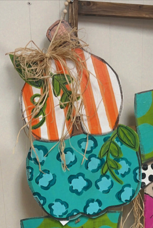 Teal leopard pumpkin