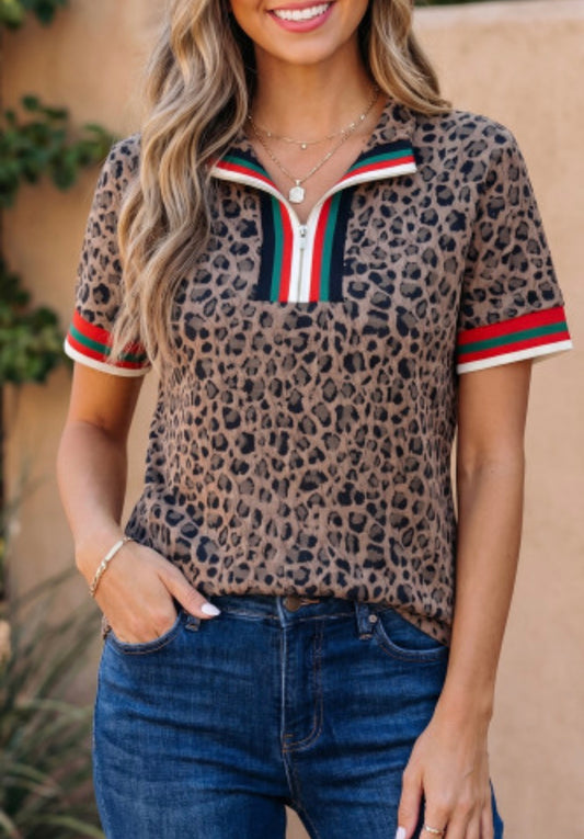 Leopard  zip