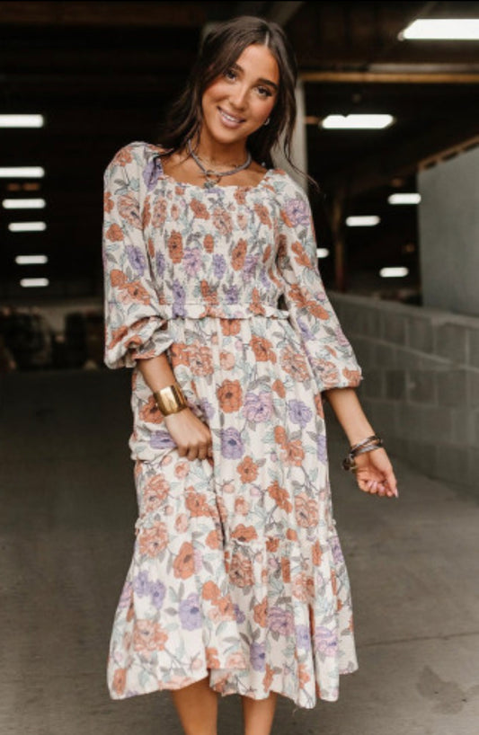 Floral smocked dress