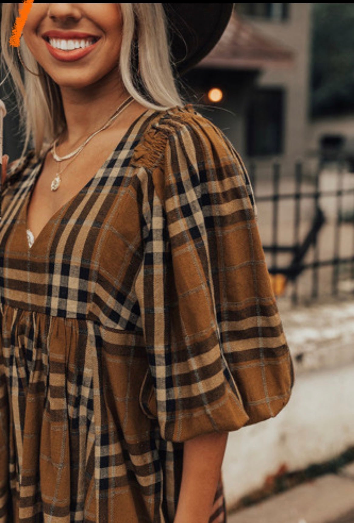 Brown flannel dress