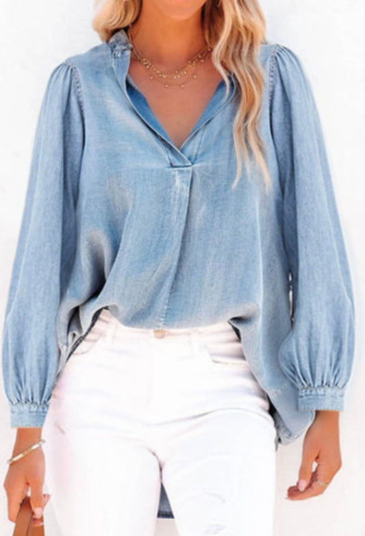 LS denim top