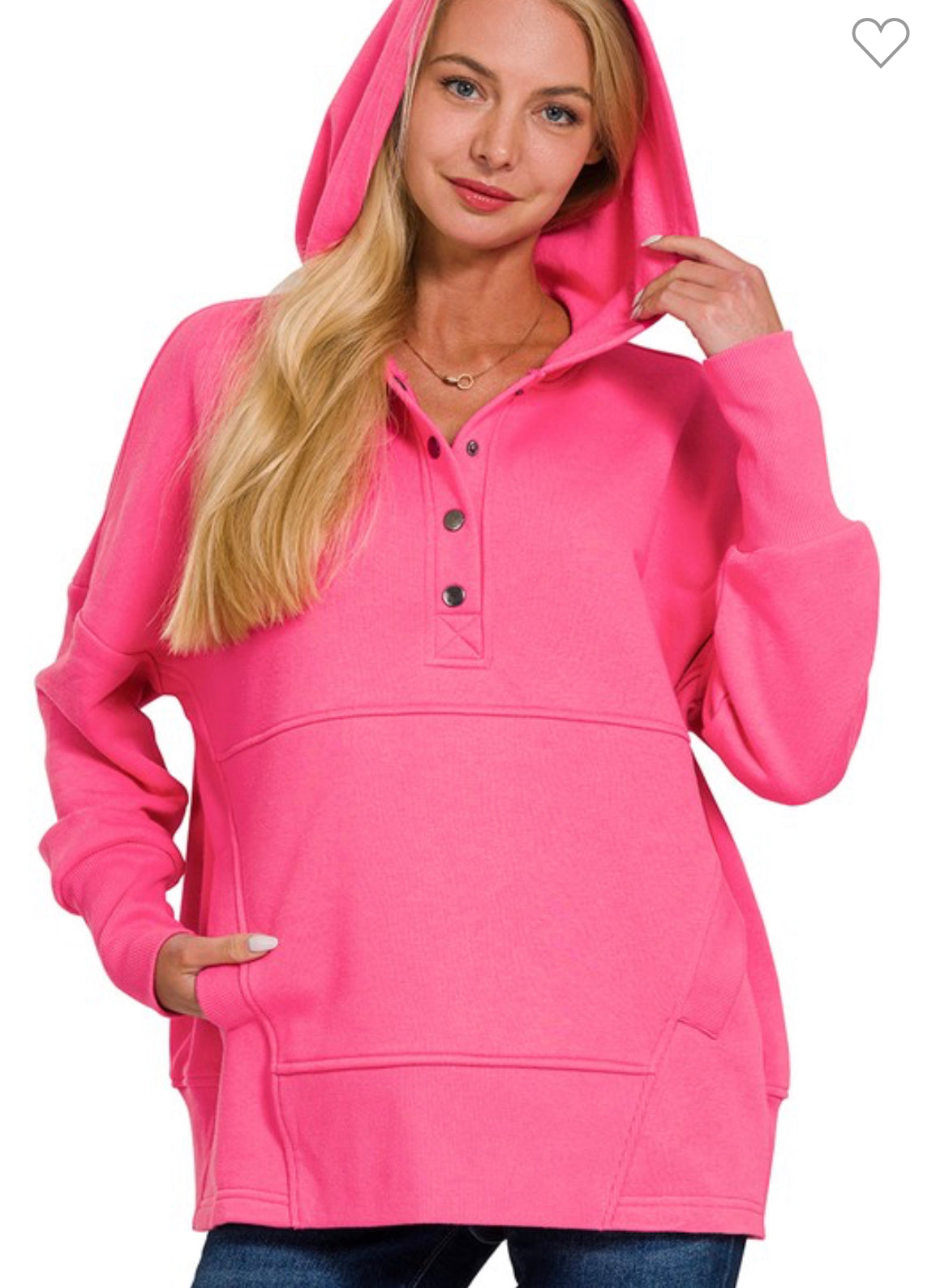 Pink hooded pullover