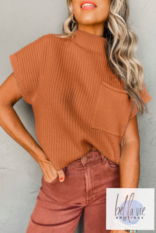 Orange short sweater