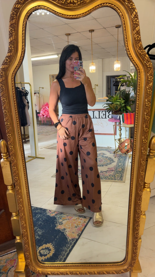 Brown Polk a dot pants