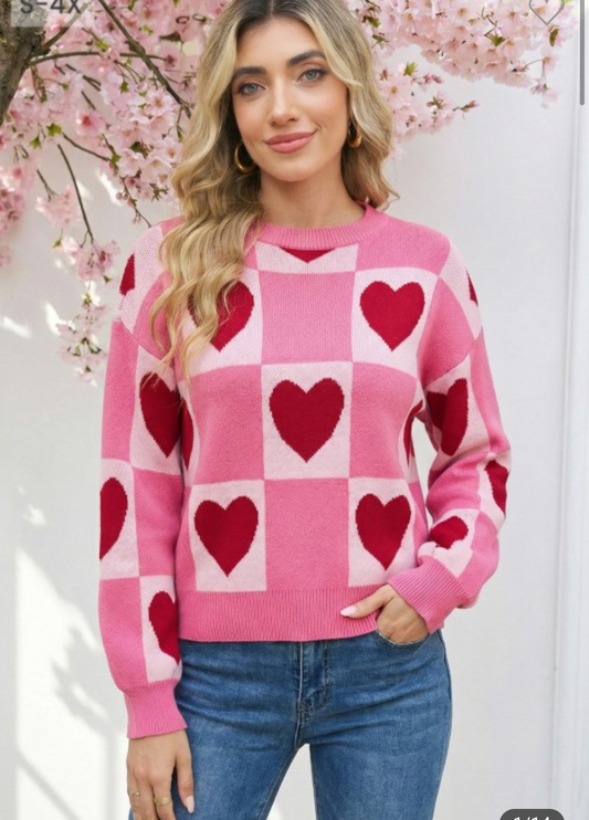 Queen of hearts block sweater 😍