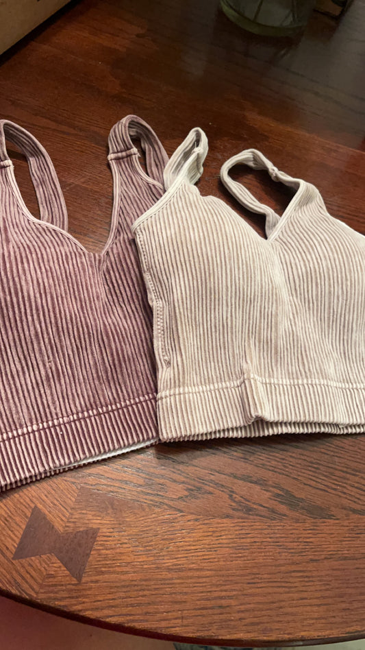 Rib cropped bra