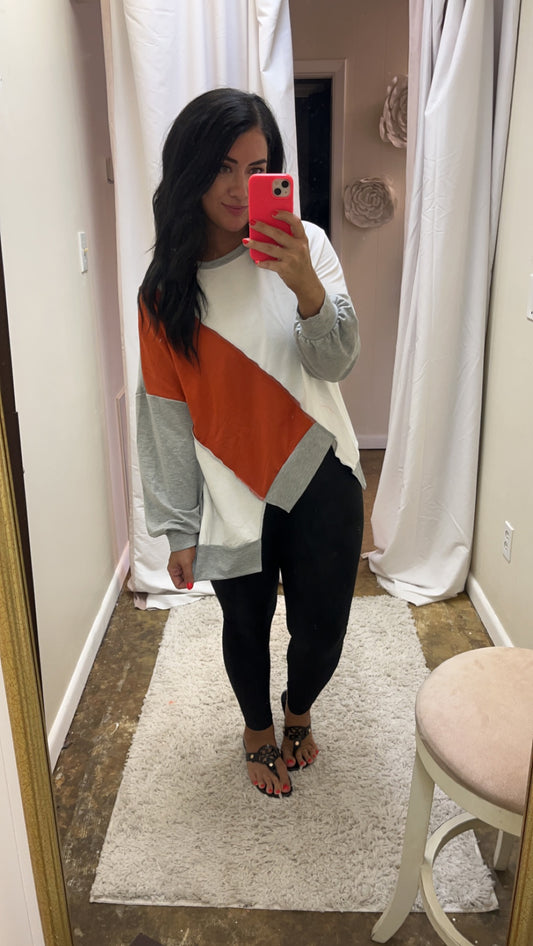 Falls color block top