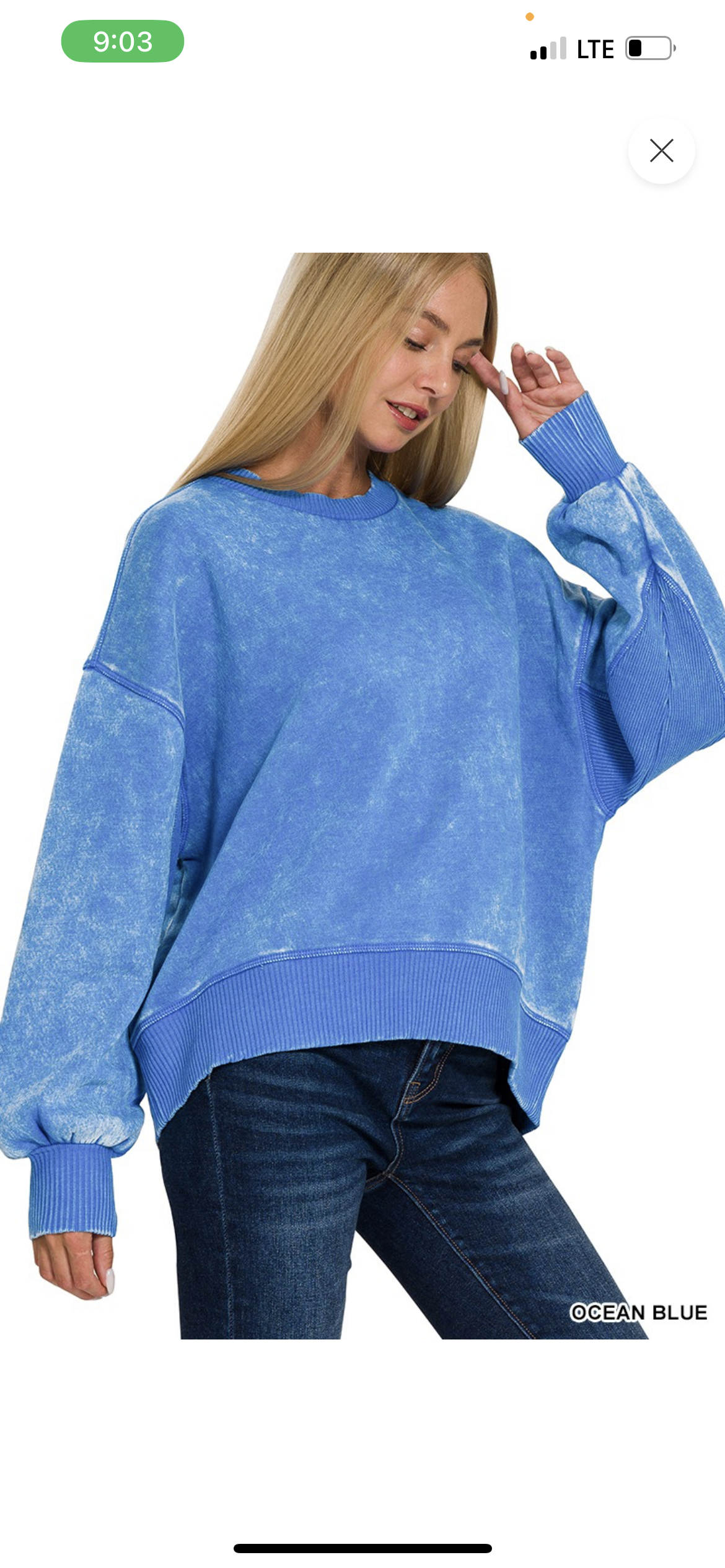 Ocean blue sweatshirt
